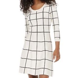 Sequin hearts juniors grid-pattern Dress in beige/black size XXL.